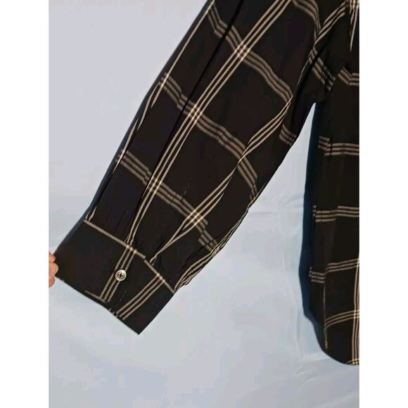 Free Assembly Womens Small Black Plaid Button Up Shirt 100% Cotton NWT - Picture 5 of 7